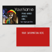 Carte de visite de style île, Rasta lion Business  (Devant / Derrière)