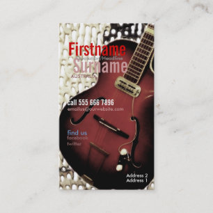 Carte de visite de style Magazine de Guitare avec