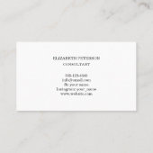 Carte de visite de style minimaliste. (Dos)