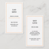 Carte de visite de style minimaliste. (Devant / Derrière)