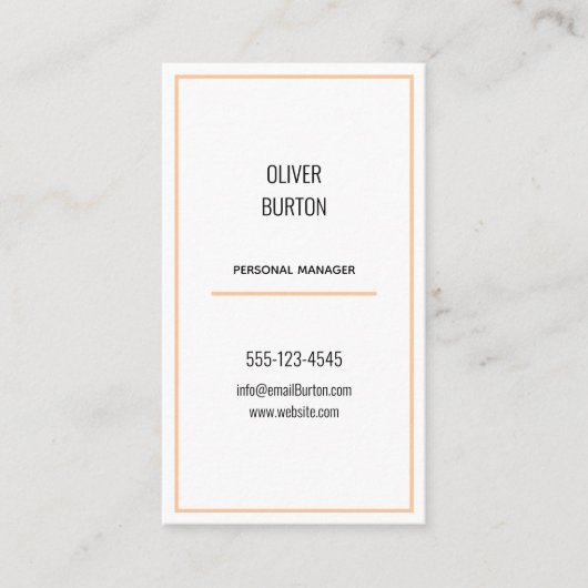 Carte de visite de style minimaliste. (Devant)
