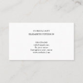 Carte de visite de style minimaliste. (Dos)