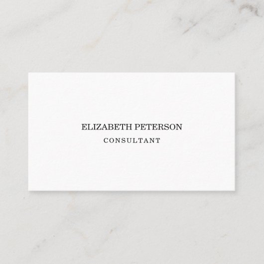 Carte de visite de style minimaliste. (Devant)