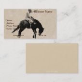 Carte De Visite De style occidental Bucking Bronco Cowboy (Devant / Derrière)