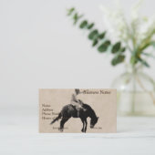 Carte De Visite De style occidental Bucking Bronco Cowboy (Debout devant)
