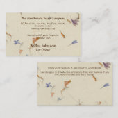 Carte de visite de style Papier de Fleurs Pressées (Devant / Derrière)