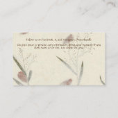 Carte de visite de style papier Plante pressé (Dos)