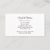 Carte de visite de style simple (Dos)