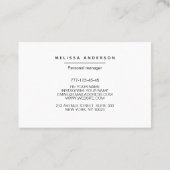 Carte de visite de style simple. (Dos)