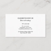 Carte de visite de style simple. (Dos)