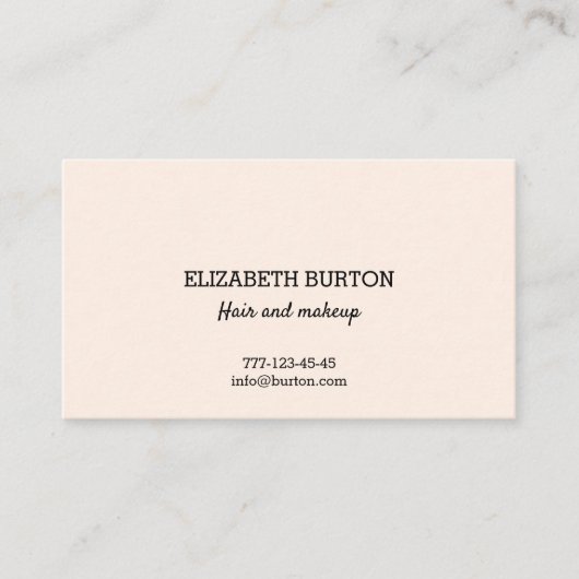 Carte de visite de style simple. (Devant)