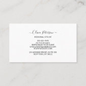 Carte de visite de style simple, couleur pastel. (Dos)