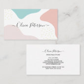 Carte de visite de style simple, couleur pastel. (Devant / Derrière)