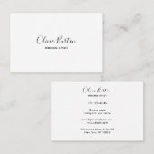 Carte de visite de style simple. Noir et blanc. (Devant / Derrière)