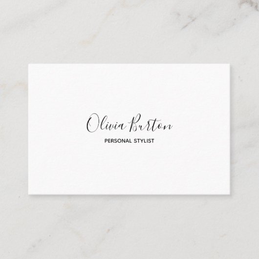 Carte de visite de style simple. Noir et blanc. (Devant)