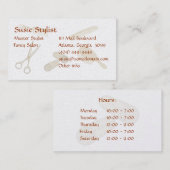 Carte de visite de styliste (Devant / Derrière)