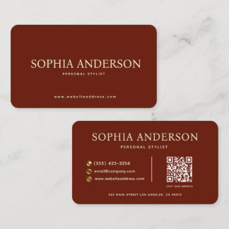 Carte de visite de styliste personnel de luxe roug