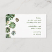 Carte de visite de succulents Plante feuillus (Dos)
