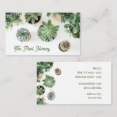 Carte de visite de succulents Plante feuillus (Devant / Derrière)