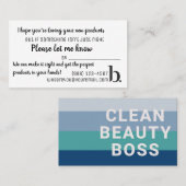 Carte de visite de suivi (Devant / Derrière)