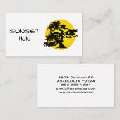 Carte de visite de Sun de silhouette de bonsaïs (Devant / Derrière)