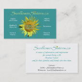 Carte de visite de SunflowerSisters.ca (Devant / Derrière)