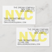 Carte de visite de superposition NYC (Devant / Derrière)
