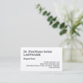 Carte de visite de superviseur à l'ancienne (Debout devant)