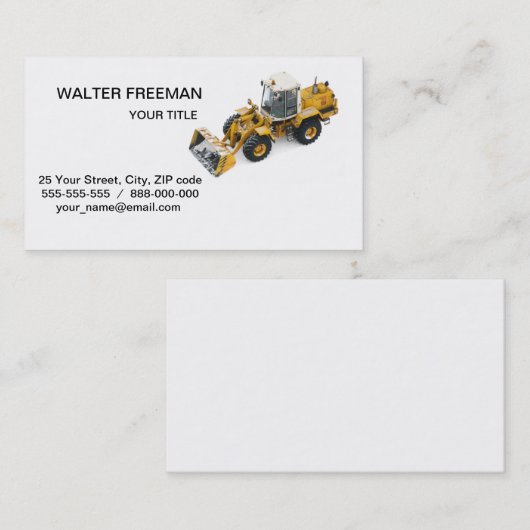 Carte de visite de suppression de la neige (Devant / Derrière)