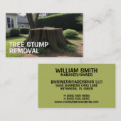 Carte de visite de suppression de souche d'arbores (Devant / Derrière)