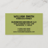 Carte de visite de suppression de souche d'arbores (Dos)