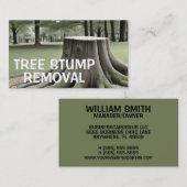 Carte de visite de suppression de souche d'arbre (Devant / Derrière)