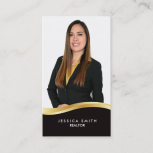 carte de visite de swoosh en or immobilier