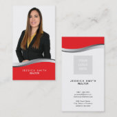 Carte de visite de swoosh en rouge et argent de l' (Devant / Derrière)