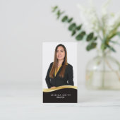 Carte de visite de swosh en or immobilier (Debout devant)