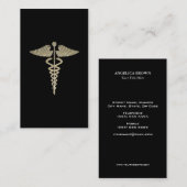 Carte de visite de symbole de caducée de parties (Devant / Derrière)