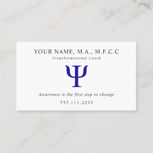 Carte de visite de symbole Psi