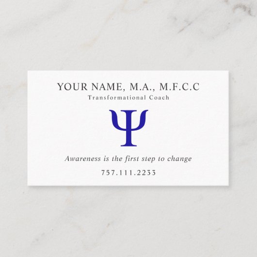 Carte de visite de symbole Psi (Devant)