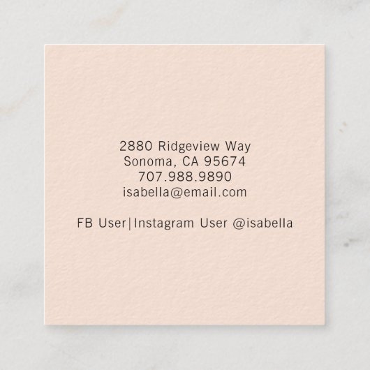 Carte de visite de Symbole Univers Mandala (Dos)