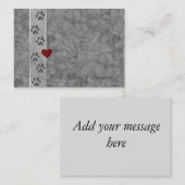 Carte de visite de sympathie de perte d'animal (Devant / Derrière)