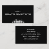 Carte de visite de "systèmes de son" (Devant / Derrière)