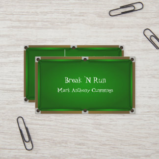 Carte de visite de Tableau de billards