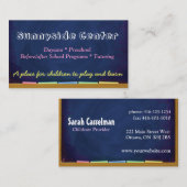 Carte de visite de tableau de bord de garderie (Devant / Derrière)