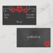 Carte de visite de tableau rouge sauvage Roses (Devant / Derrière)