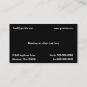 Carte de visite de tachymètre (Dos)