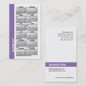 carte de visite de taille de portefeuille 2024 Cal (Devant / Derrière)