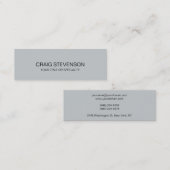 Carte de visite de taille standard gris mince (Devant / Derrière)