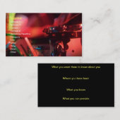 Carte de visite de tambour de musique (Devant / Derrière)