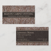 Carte de visite de tapis / Fitting (Devant / Derrière)