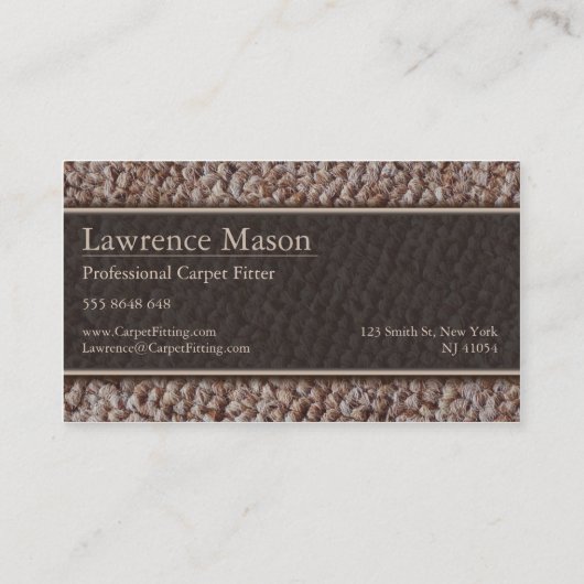 Carte de visite de tapis / Fitting (Dos)